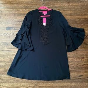NWT Lilly Pulitzer Tatiana Black silk dress